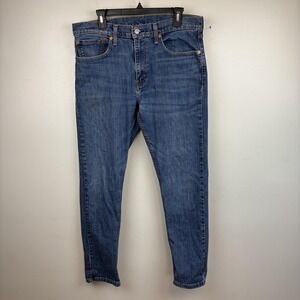 Levis 512 Jeans Mens 34x32 (34x31) Medium Wash Blue‎ Slim Taper Stretch Denim